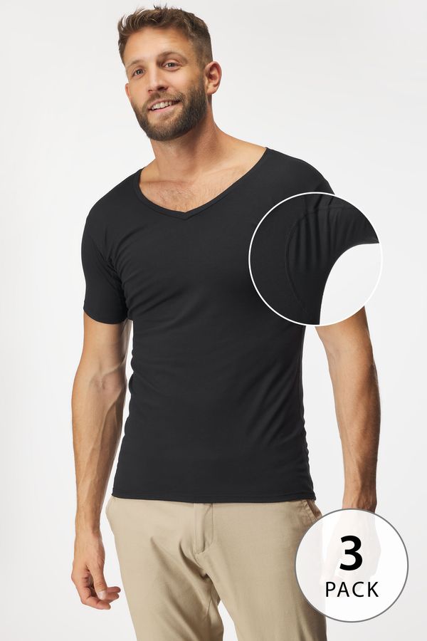 MEN-A 3PACK Nevidna majica za pod srajco MEN-A z blazinicami za znoj