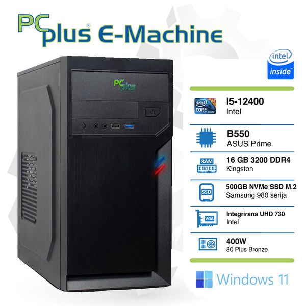 PC Plus E-MACHINE I5-12400 PCPLUS 16GB/500GB/W11