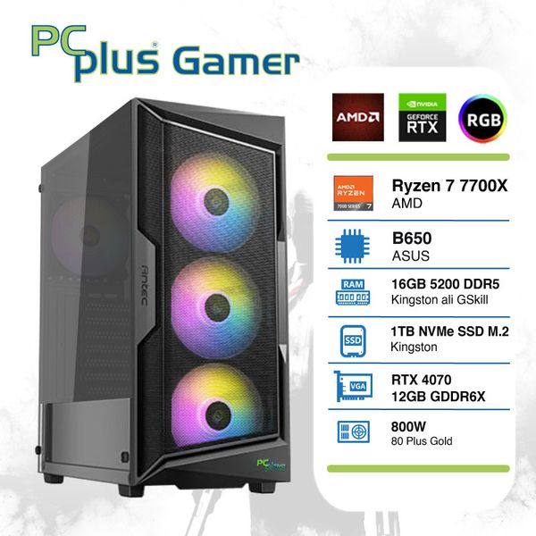 PC Plus GAMER R7 7700X/RTX4070 PC PLUS 16GB/1TB