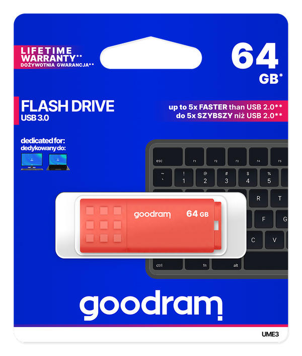 Goodram GOODRAM 64GB USB 3.0 - ORANŽEN USB KLJUČ