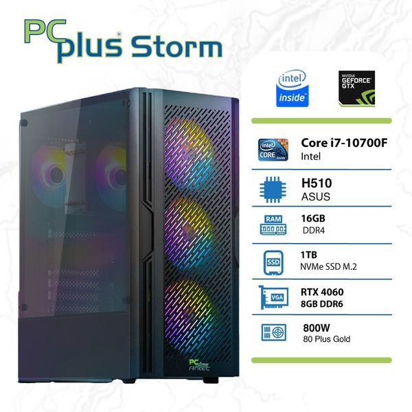 PC Plus STORM I7-10700F 16GB/1TB PC PLUS RTX 4060 DDR6 8GB
