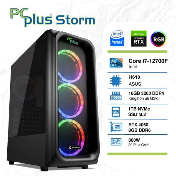 PC Plus STORM I7-12700F 16GB/1TB PC PLUS RTX 4060 DDR6 8GB