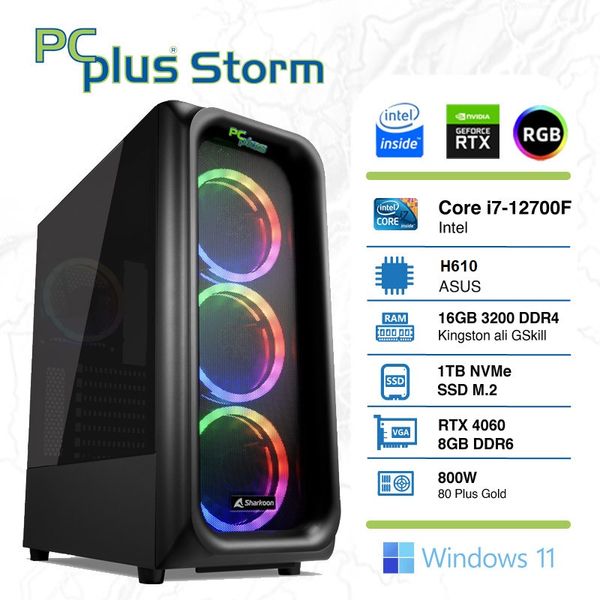 PC Plus STORM I7-12700F 16GB/1TB PCPLUS RTX 4060 DDR6