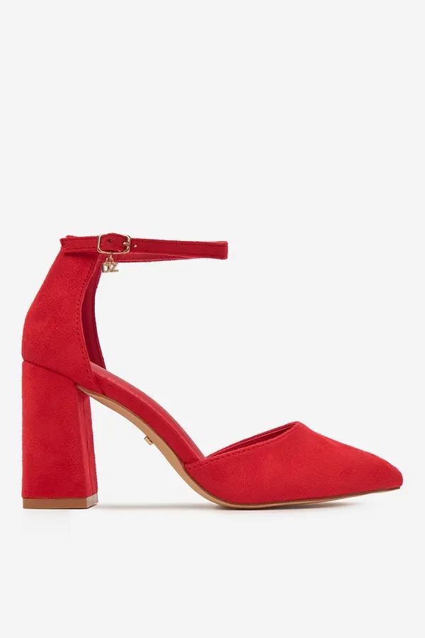 DeeZee Čevlji s peto DeeZee DF-82616-85-35621 Rdeča