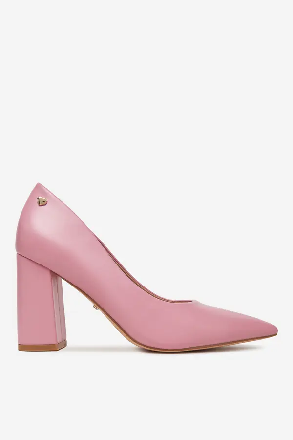 DeeZee Čevlji s peto DeeZee KB-008 Roza