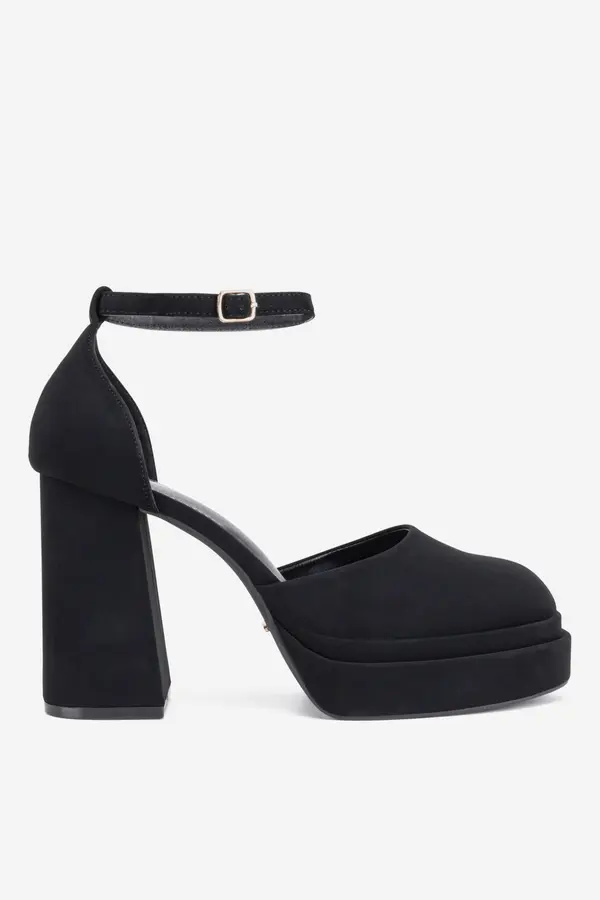 DeeZee Čevlji s peto DeeZee LW85478-6 Črna