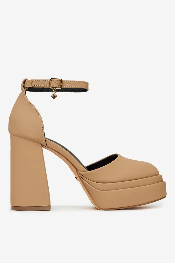 DeeZee Čevlji s peto DeeZee LW85478-6 Kamel