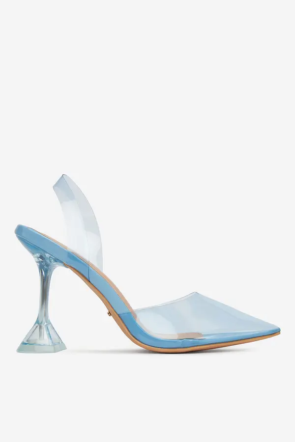 DeeZee Čevlji s peto DeeZee ZALHT-02 BLUE PU Modra