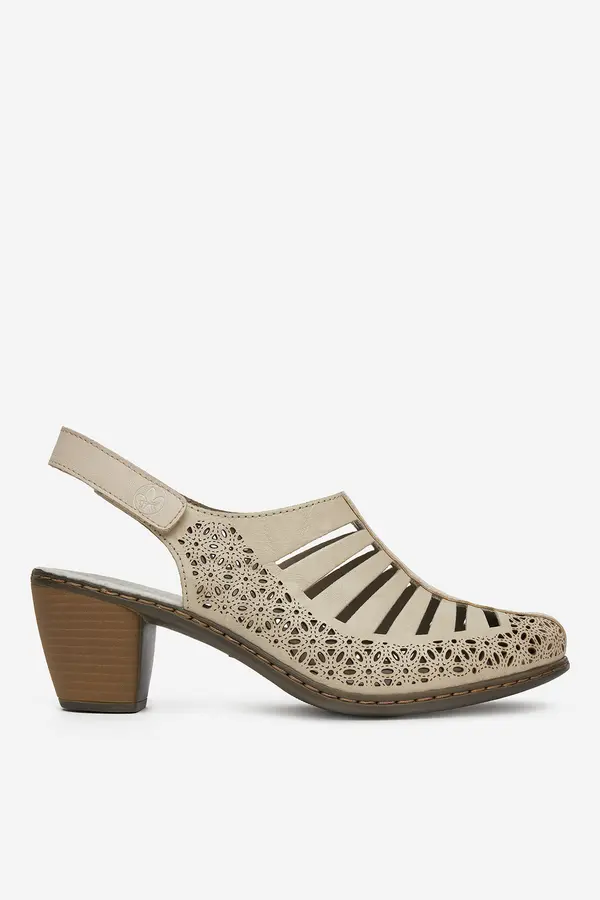 Rieker Čevlji s peto Rieker 40959-60 Ivory