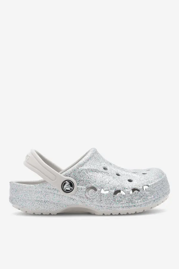 Crocs Natikači za bazen Crocs BAYA GLITTER CLOG K 207015-040 Srebrna