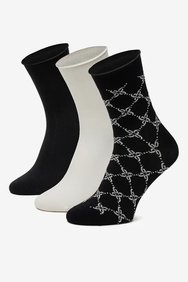 Nine West Nogavice NINE WEST BR_NW_01_Z_SS25 (3 PACK) WHITE Črna