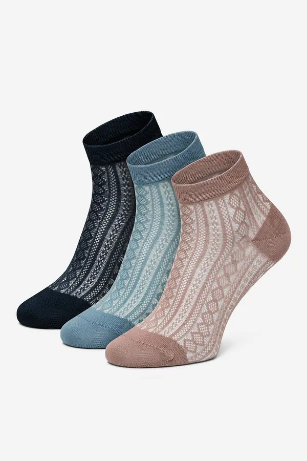 Nine West Nogavice NINE WEST KR_NW_SHINY_Z_SS25 (3 PACK) Modra