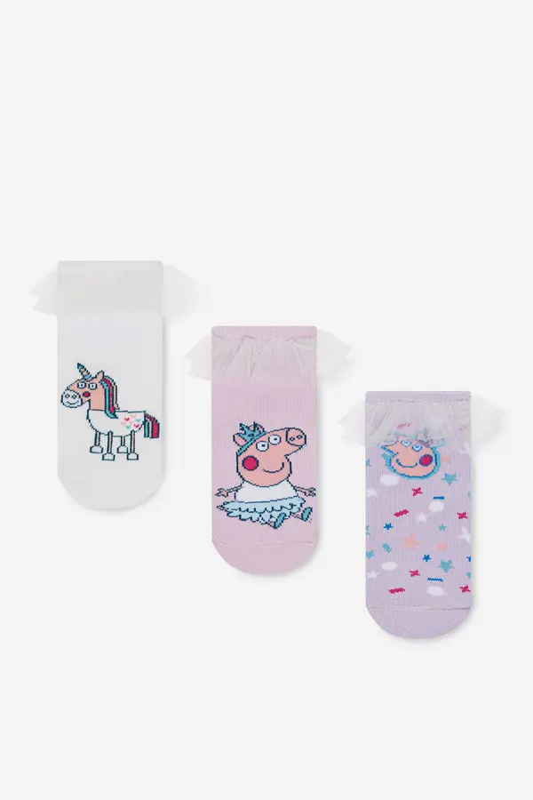 Peppa Pig Nogavice PEPPA PIG ACCCS-SS25-205PP(3-PACK) Živo roza