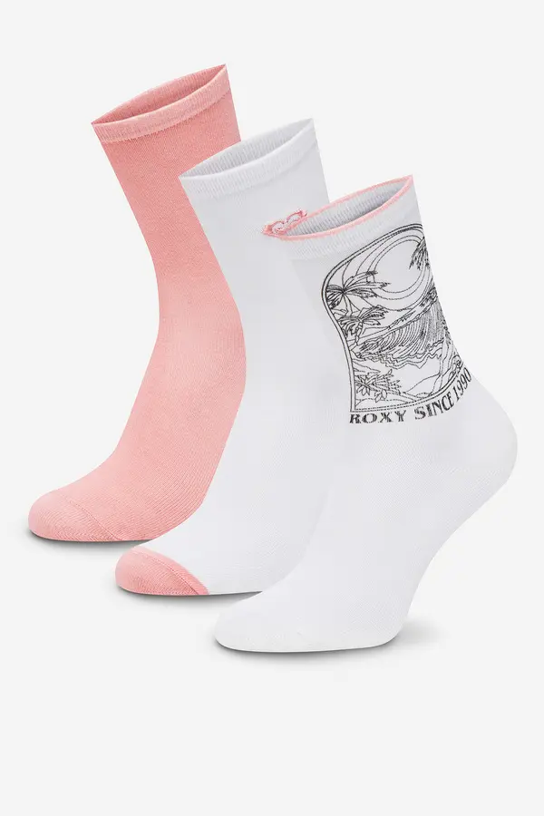 Roxy Nogavice ROXY AS_ROXY_05W_SS25 (3-PACK) Bela