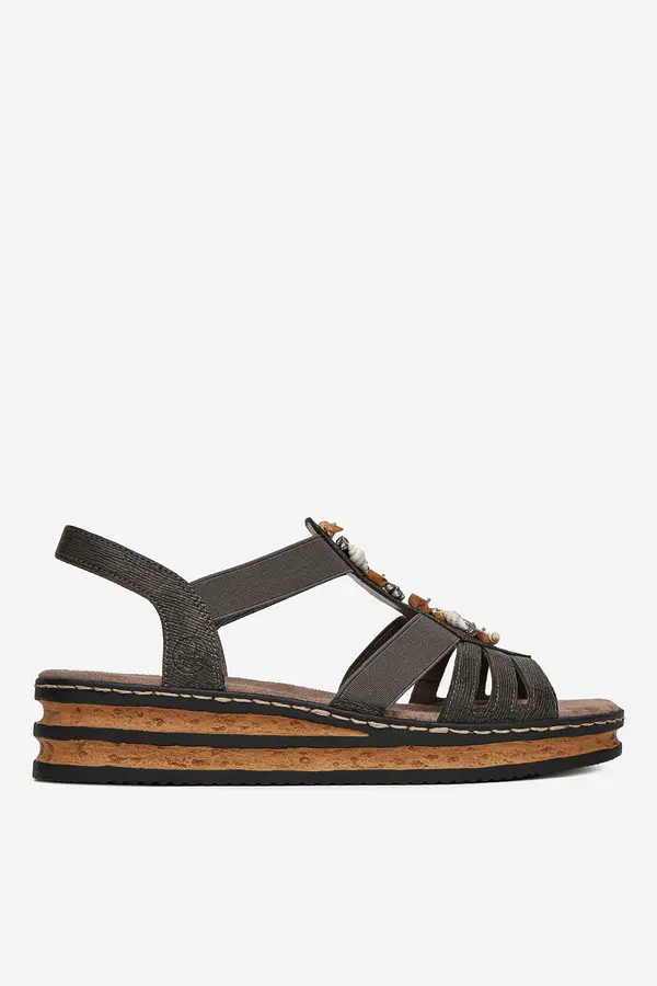 Rieker Sandali Rieker 62949-45 Temno siva