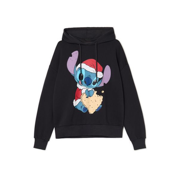 Cropp Cropp - Božična pulover Lilo & Stitch Disney - temno siva