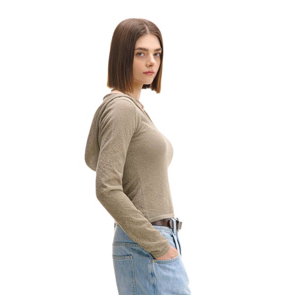 Cropp Cropp - Dolg pulover s kapuco - bež