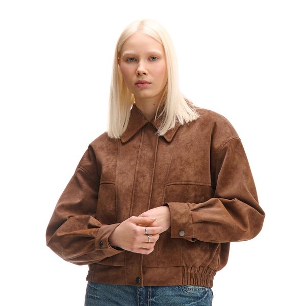 Cropp Cropp - Jakna iz umetnega usnja - rjava