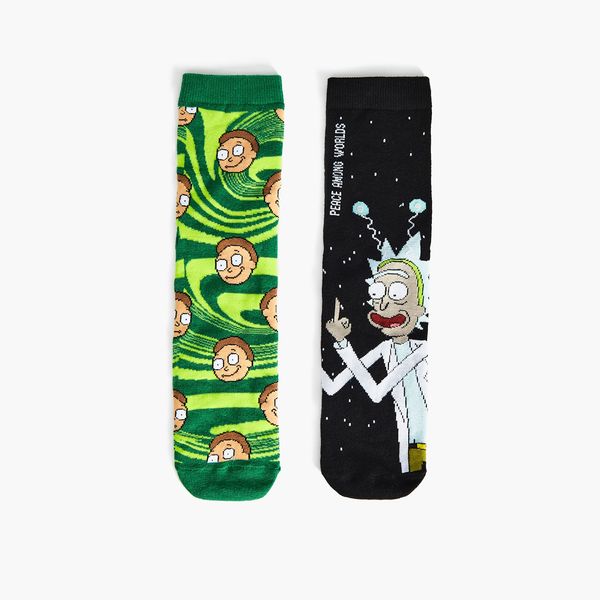 Cropp Cropp - Komplet 2 parov nogavic Rick and Morty - črna