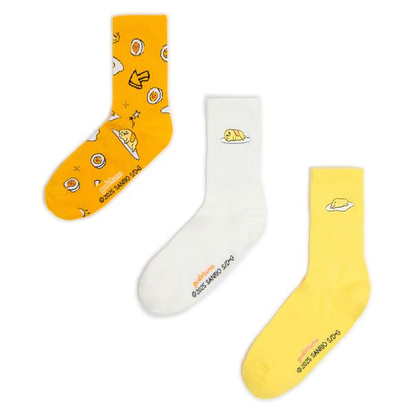 Cropp Cropp - Komplet 3 parov nogavic Gudetama - pšenica