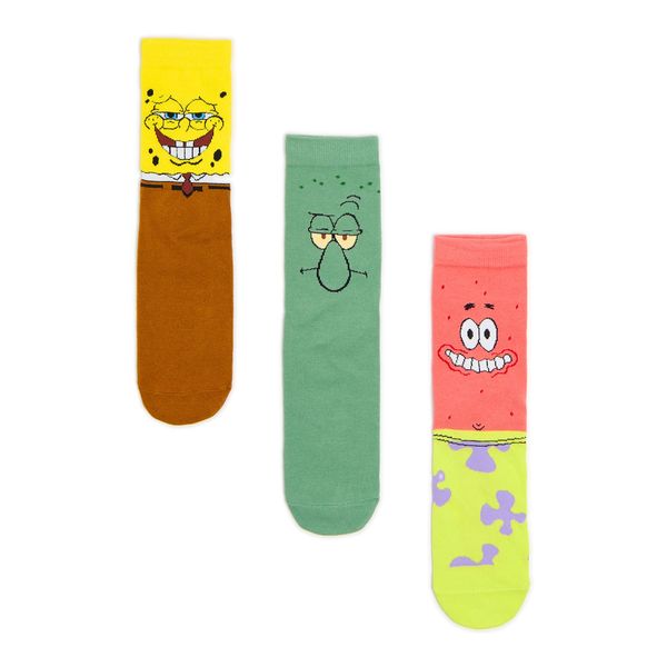 Cropp Cropp - Komplet 3 parov nogavic SpongeBob SquarePants - raznobarvna