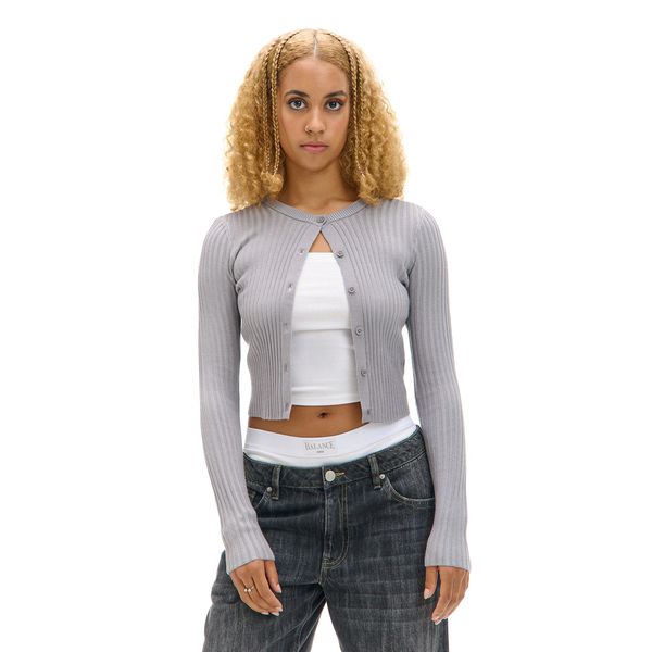 Cropp Cropp - Kratek rebrast pulover - light grey