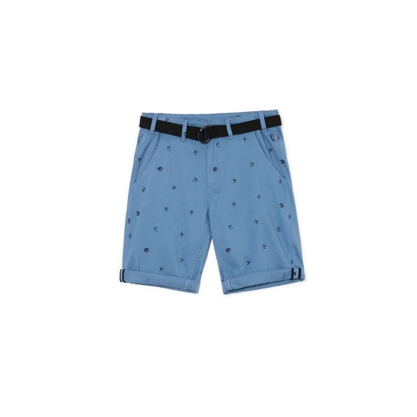Cropp Cropp - Kratke hlače s pasom - svetlo modra