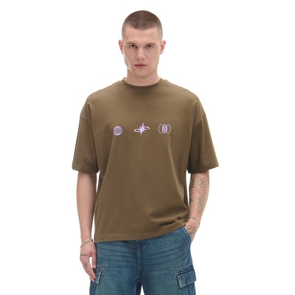 Cropp Cropp - Majica s potiskom - rjava