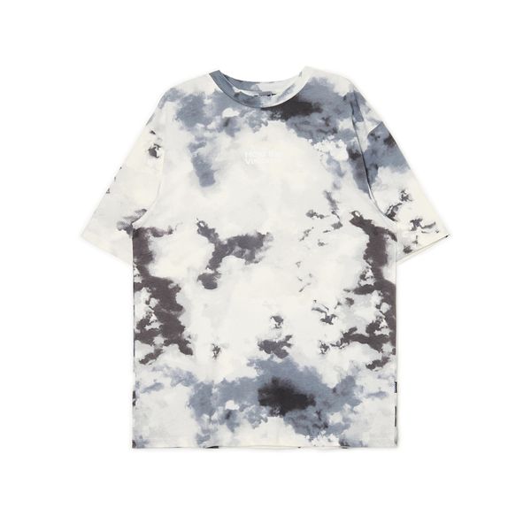 Cropp Cropp - Majica s tie-dye vzorcem - bledo modra