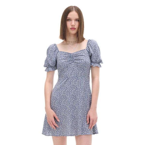 Cropp Cropp - Mini obleka s cvetličnim potiskom - steel blue