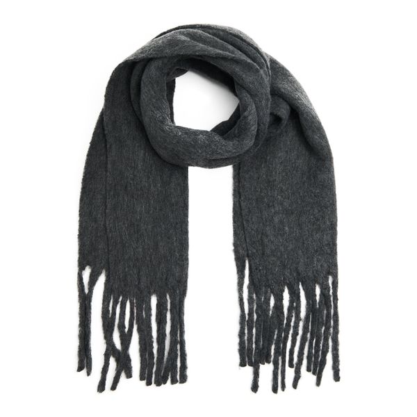 Cropp Cropp - Navaden šal z resicami - temno siva