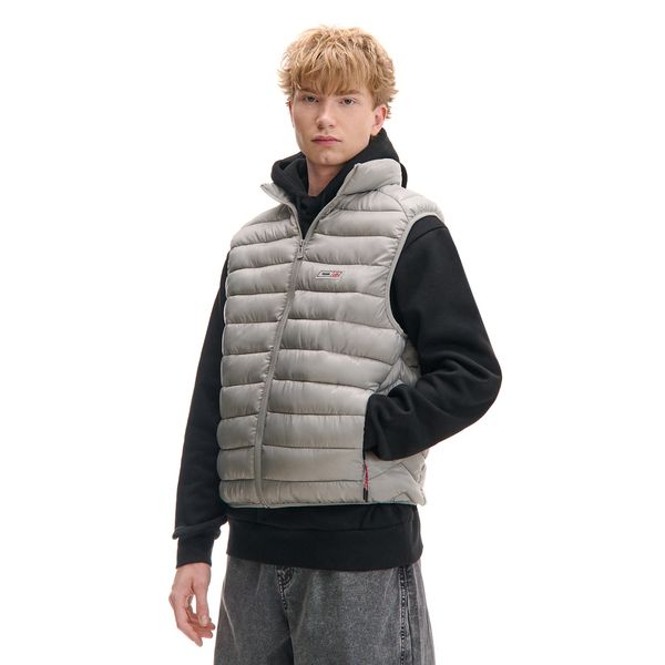 Cropp Cropp - Prešit telovnik s pokončnim ovratnikom - light grey