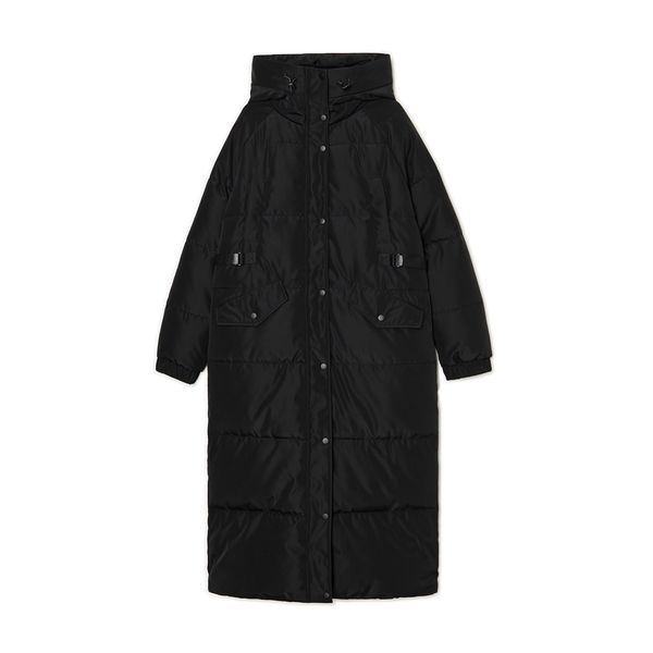 Cropp Cropp - Prešite plašč s kapuco - črna