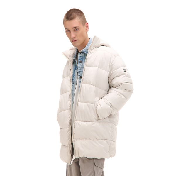 Cropp Cropp - Prešite plašč s kapuco - kremna