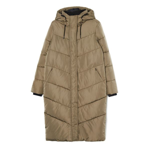 Cropp Cropp - Prešite plašč s kapuco - rjavkasto zelena