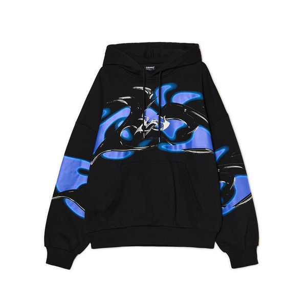 Cropp Cropp - Pulover s kapuco in potiskom - črna