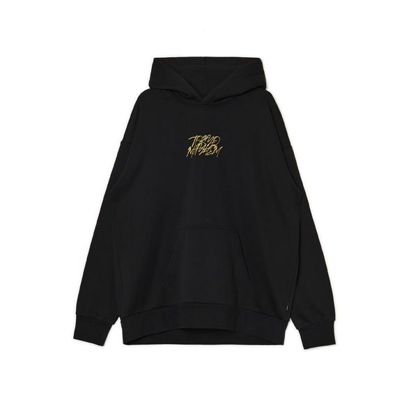 Cropp Cropp - Pulover s kapuco in potiskom - črna