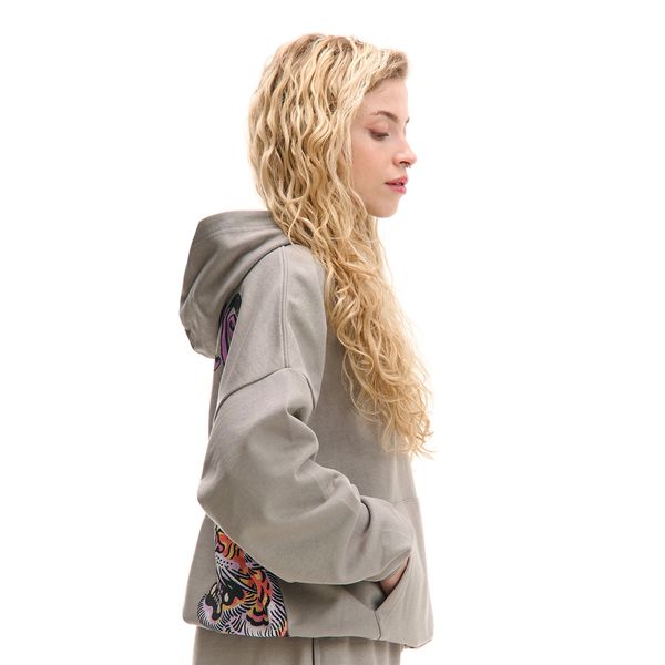 Cropp Cropp - Pulover s kapuco in potiskom - light grey