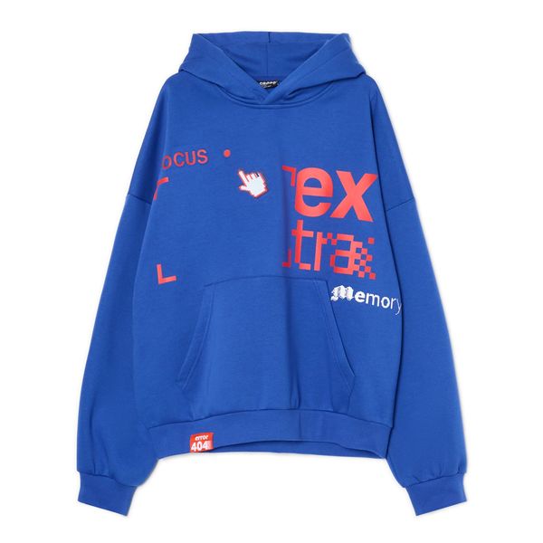 Cropp Cropp - Pulover s kapuco in potiskom - modra