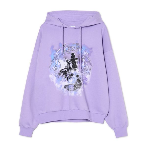 Cropp Cropp - Pulover s kapuco in potiskom - sivka