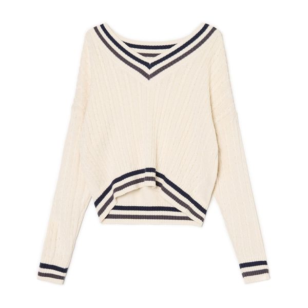 Cropp Cropp - Pulover s potiskom - kremna