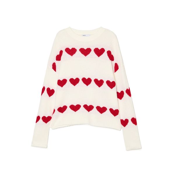 Cropp Cropp - Pulover s potiskom - kremna