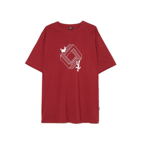 Cropp Cropp - Rdeča majica s potiskom - vrtnica