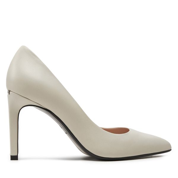 Calvin Klein Čevlji z visoko peto Calvin Klein Heel Pump 90 Lth HW0HW02110 Écru