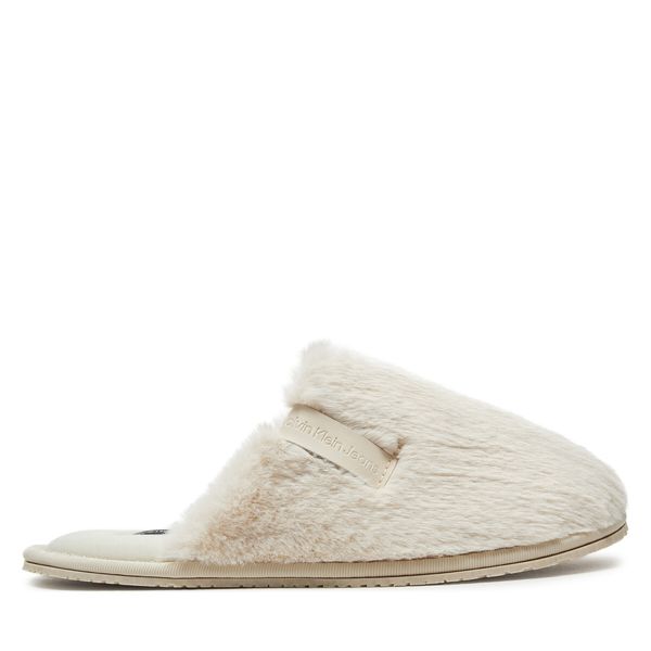 Calvin Klein Jeans Copati Calvin Klein Jeans Hotel Slipper Fur After Glow YW0YW01593 Écru