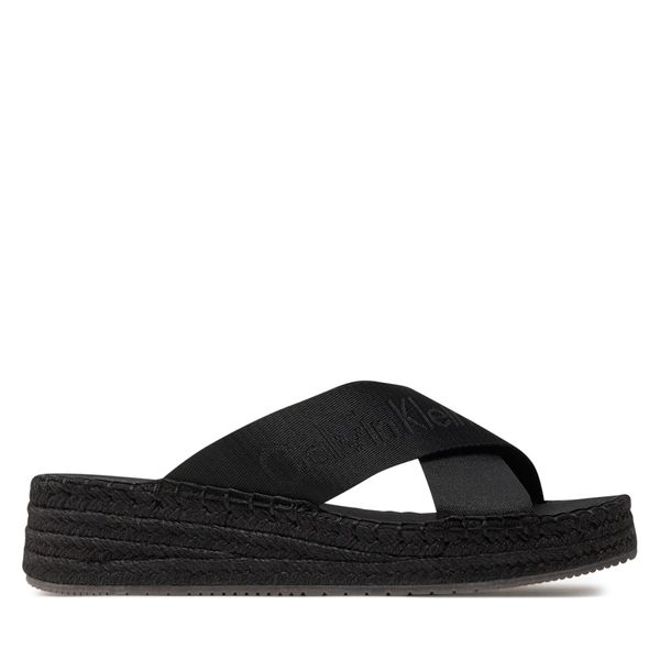 Calvin Klein Jeans Espadrile Calvin Klein Jeans Sporty Wedge Rope Sandal Mr YW0YW01364 Črna