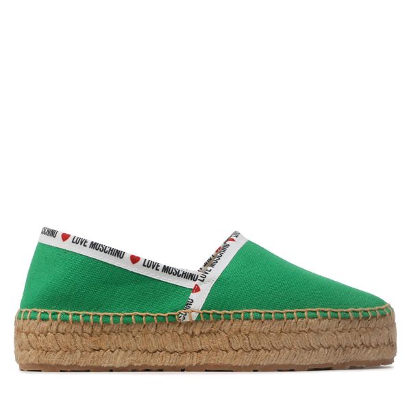 LOVE MOSCHINO Espadrile LOVE MOSCHINO JA10323G1GJH0850 Zelena