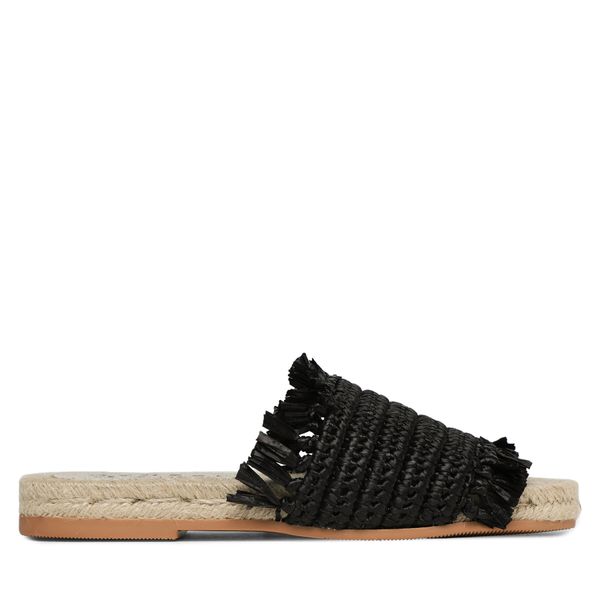 Manebi Espadrile Manebi Fringed Knots Raffia Jute Sandals V 3.1 Y0 Črna