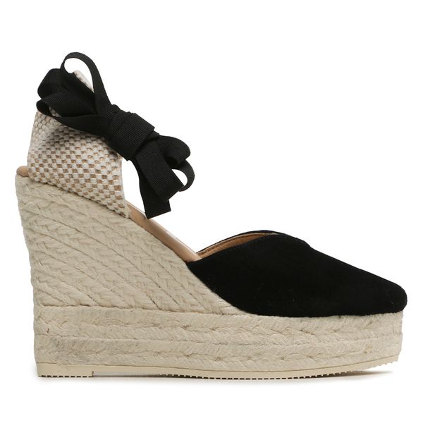 Manebi Espadrile Manebi Heart-Shaped Wedge Espadrilles K 1.0 WH Črna