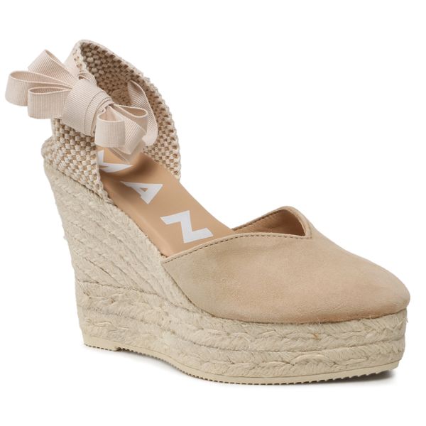 Manebi Espadrile Manebi Heart-Shaped Wedge Espadrilles M 1.1 WH Bež